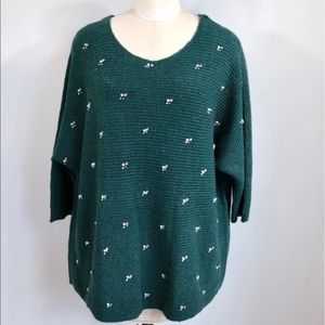 🍀5/$45🍀 Knit Green Pearl Detail Sweater